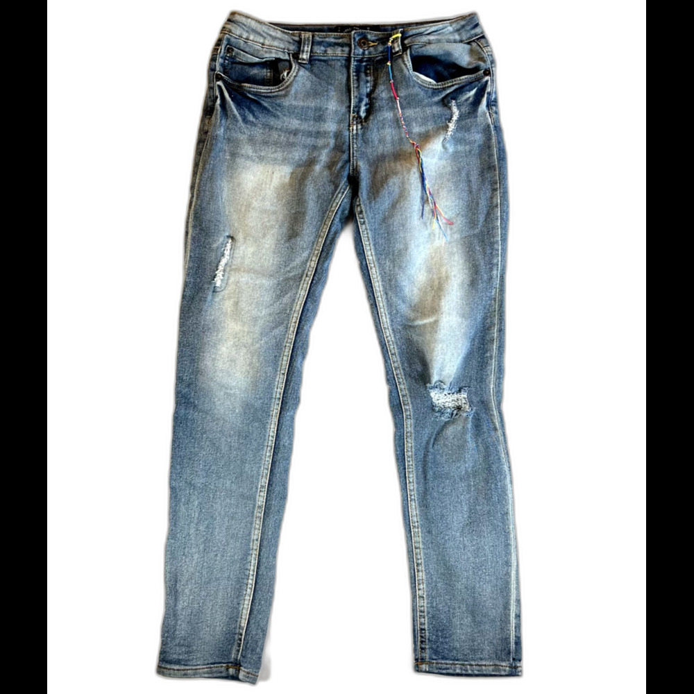 Y2K Lucky Brand Jeans Size 16 Youth Girls Zoe Skinny Low Rise Blue Denim SEE